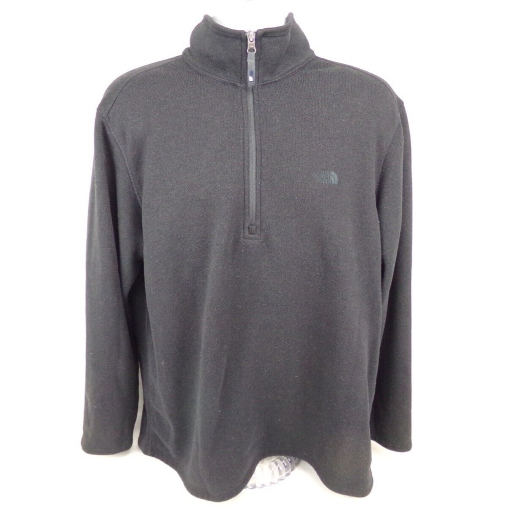 The North Face 1/4 Zip Fleece Sweatshirt XL Black Mock Logo